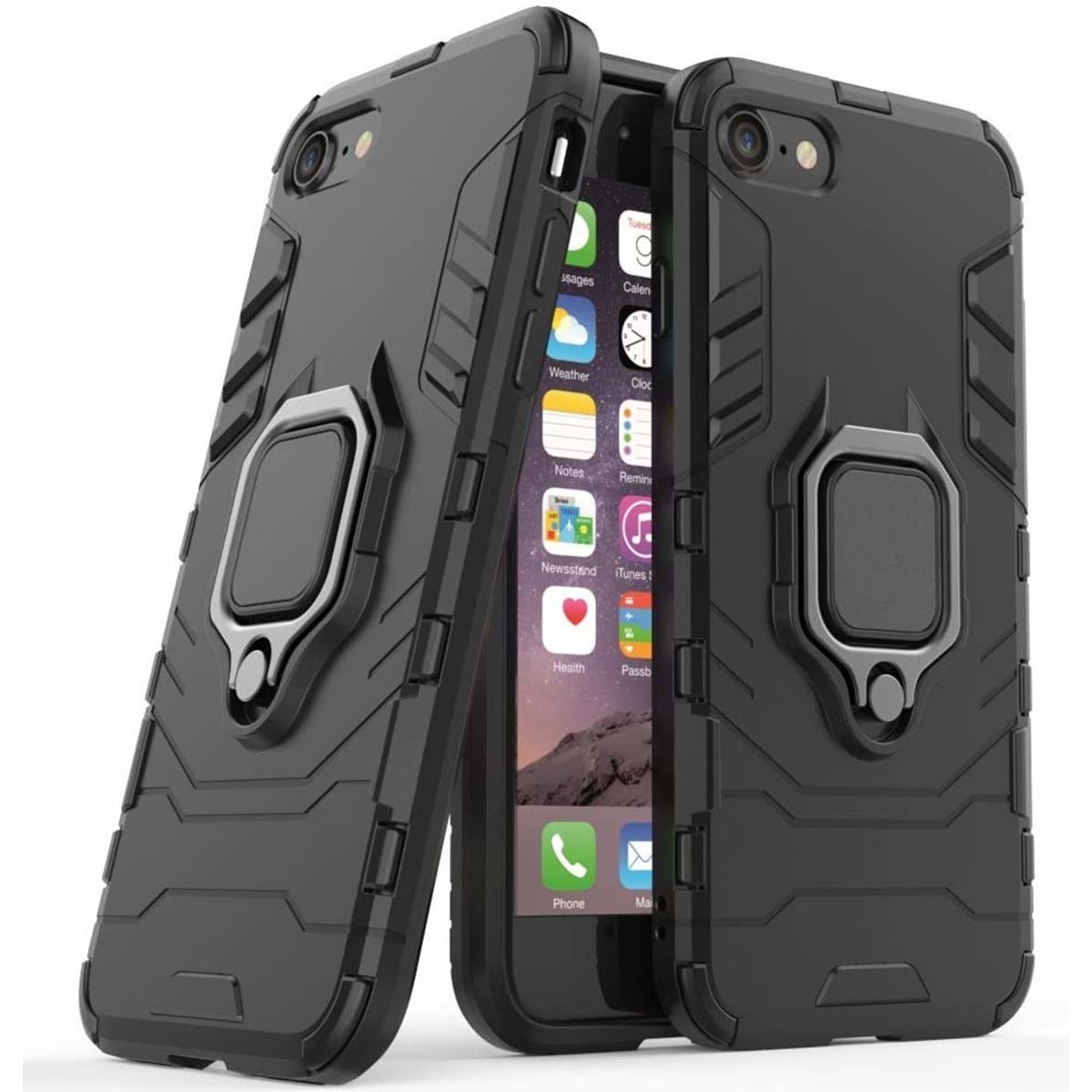 Funda Tough Armor con Anillo Giratorio Negra para Iphone 7 / 8 / SE 2020