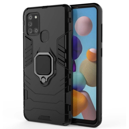 Funda Tough Armor con Anillo Giratorio Negra para Samsung Galaxy A21s