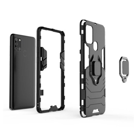 Funda Tough Armor con Anillo Giratorio Negra para Samsung Galaxy A21s