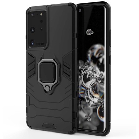 Funda Tough Armor con Anillo Giratorio Negra para Samsung Galaxy S21 Ultra 5G
