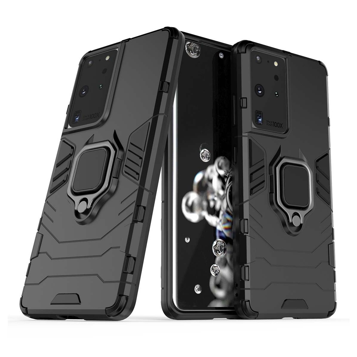 Funda Tough Armor con Anillo Giratorio Negra para Samsung Galaxy S21 Ultra 5G