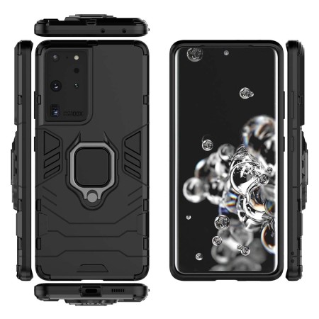 Funda Tough Armor con Anillo Giratorio Negra para Samsung Galaxy S21 Ultra 5G