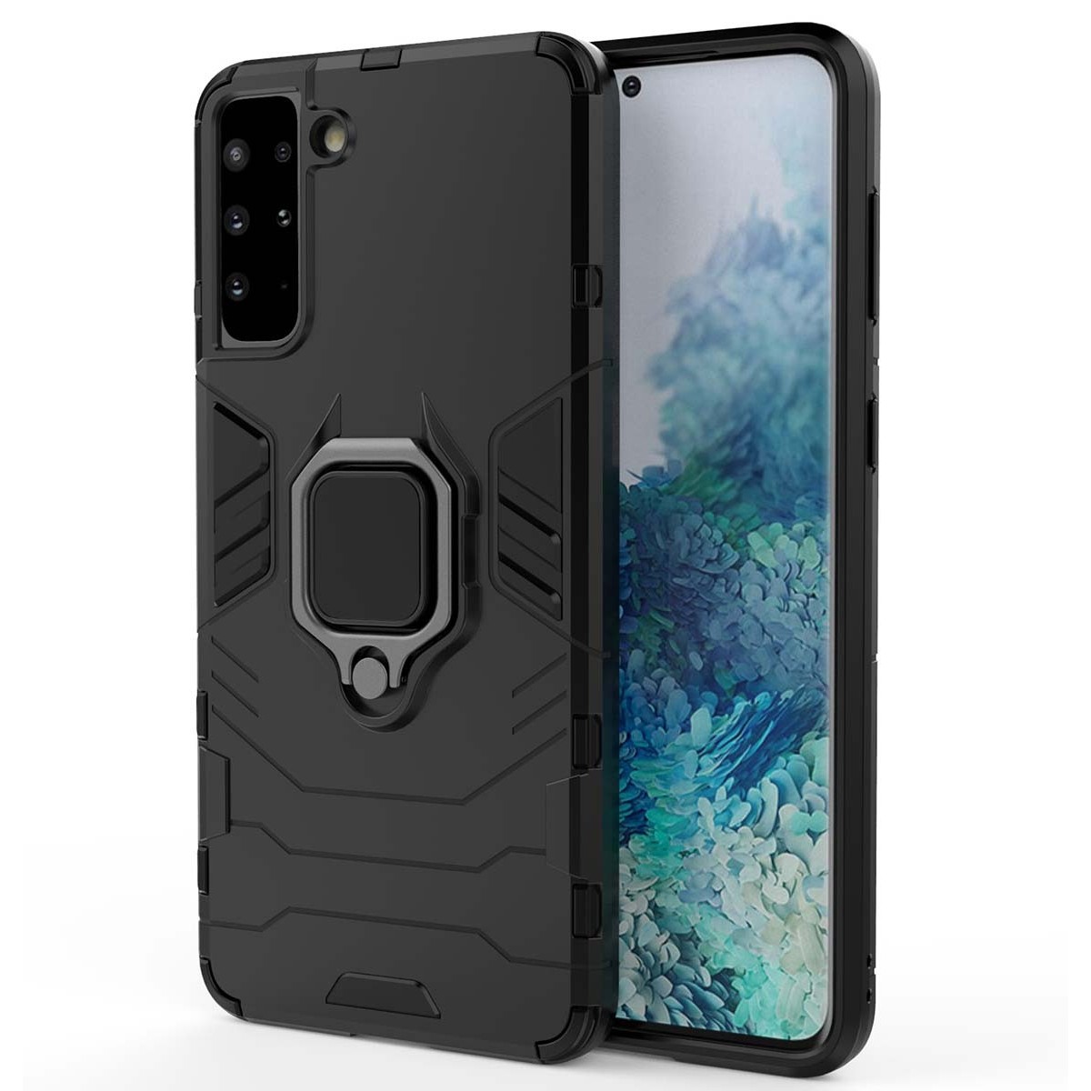 Funda Tough Armor con Anillo Giratorio Negra para Samsung Galaxy S21+ Plus 5G