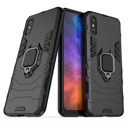 Funda Tough Armor con Anillo Giratorio Negra para Xiaomi Redmi 9A / 9AT