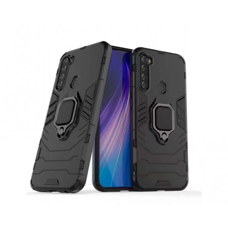 Funda Tough Armor con Anillo Giratorio Negra para Xiaomi Redmi Note 8T