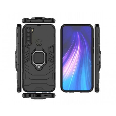 Funda Tough Armor con Anillo Giratorio Negra para Xiaomi Redmi Note 8T