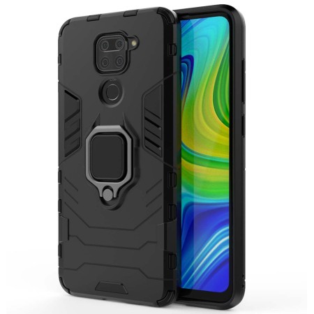 Funda Tough Armor con Anillo Giratorio Negra para Xiaomi Redmi Note 9