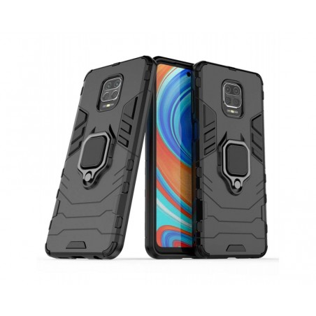 Funda Tough Armor con Anillo Giratorio Negra para Xiaomi Redmi Note 9S / Note 9 Pro