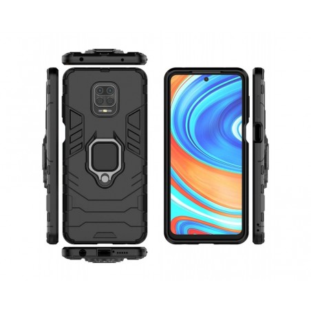 Funda Tough Armor con Anillo Giratorio Negra para Xiaomi Redmi Note 9S / Note 9 Pro