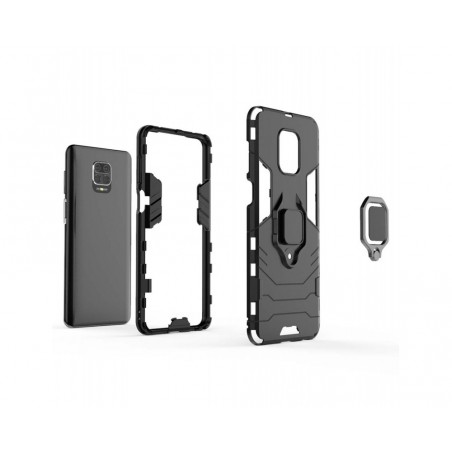 Funda Tough Armor con Anillo Giratorio Negra para Xiaomi Redmi Note 9S / Note 9 Pro