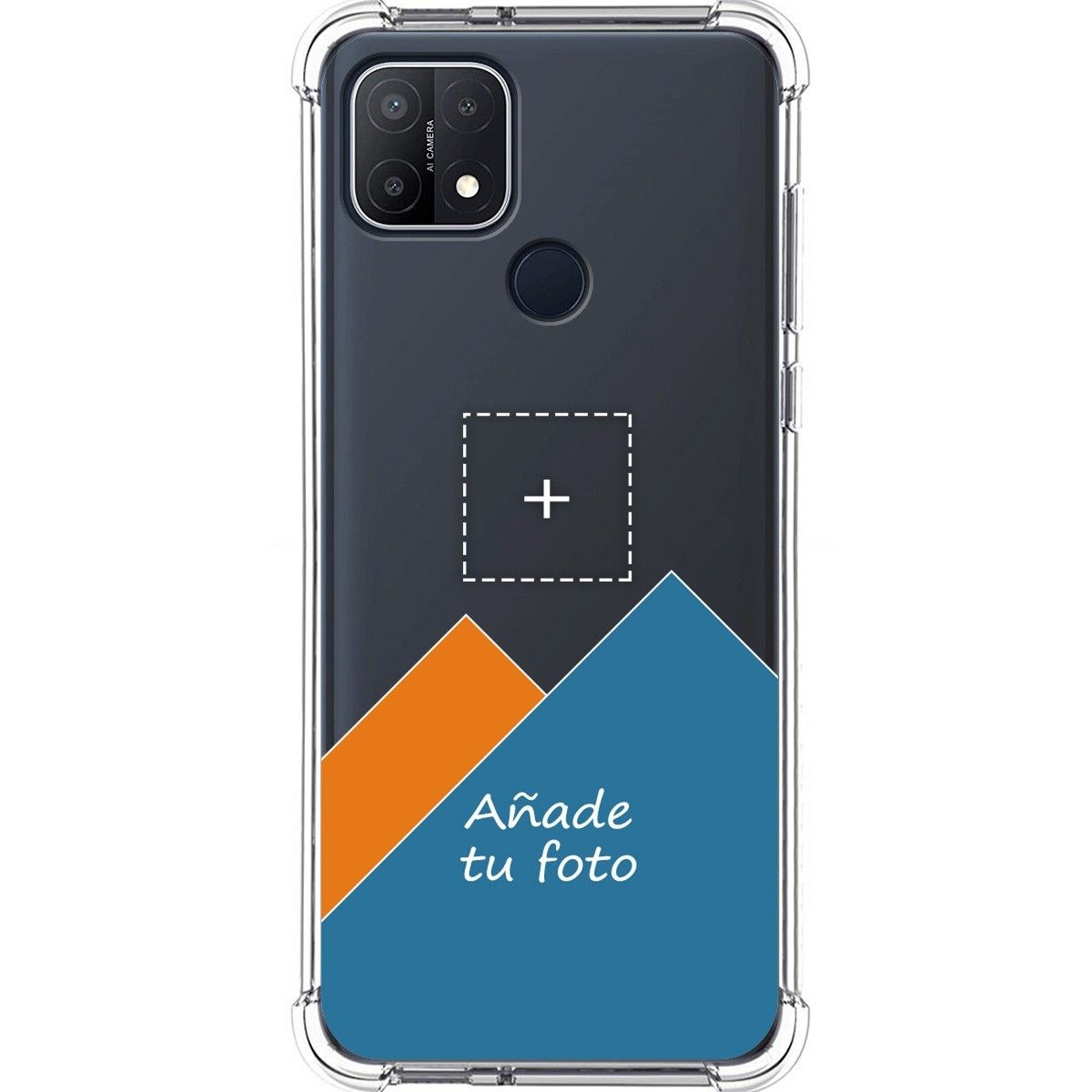 Custodia Personalizzata Per Oppo A15 In Gel Silicone Con Tua Foto: Design Unico, PC+TPU Trasparente, Stampa UV