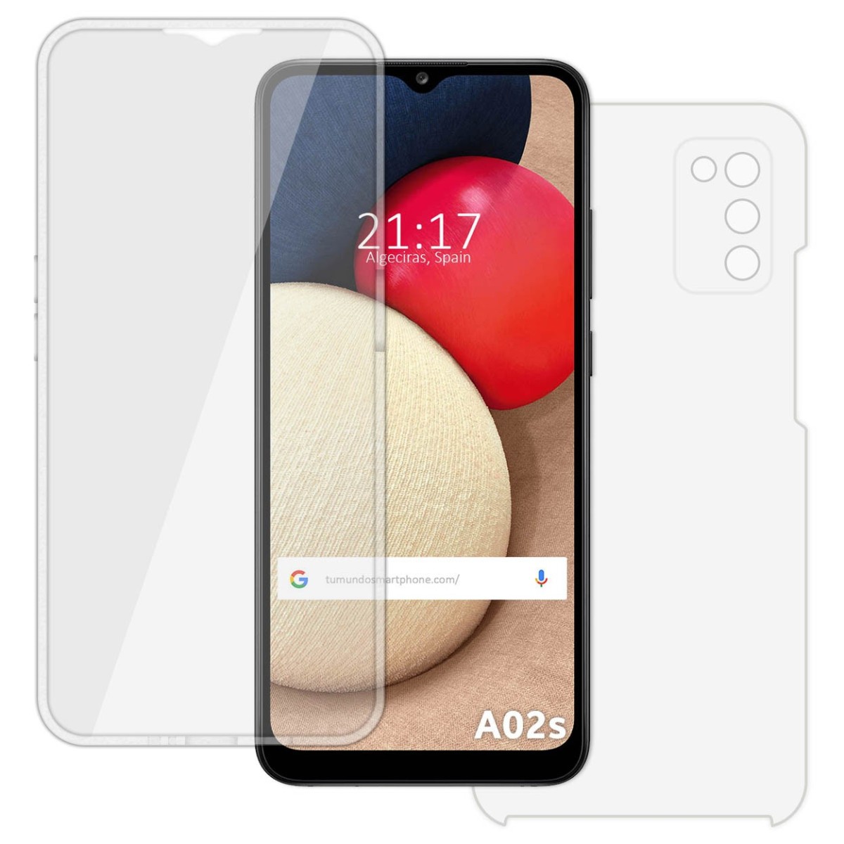 Funda Completa Transparente Pc + Tpu Full Body 360 para Samsung Galaxy A02s