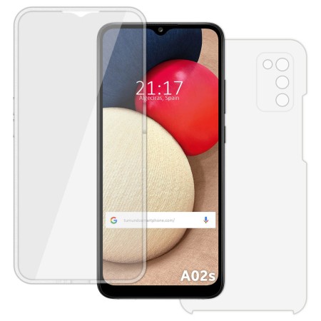 Funda Completa Transparente Pc + Tpu Full Body 360 para Samsung Galaxy A02s