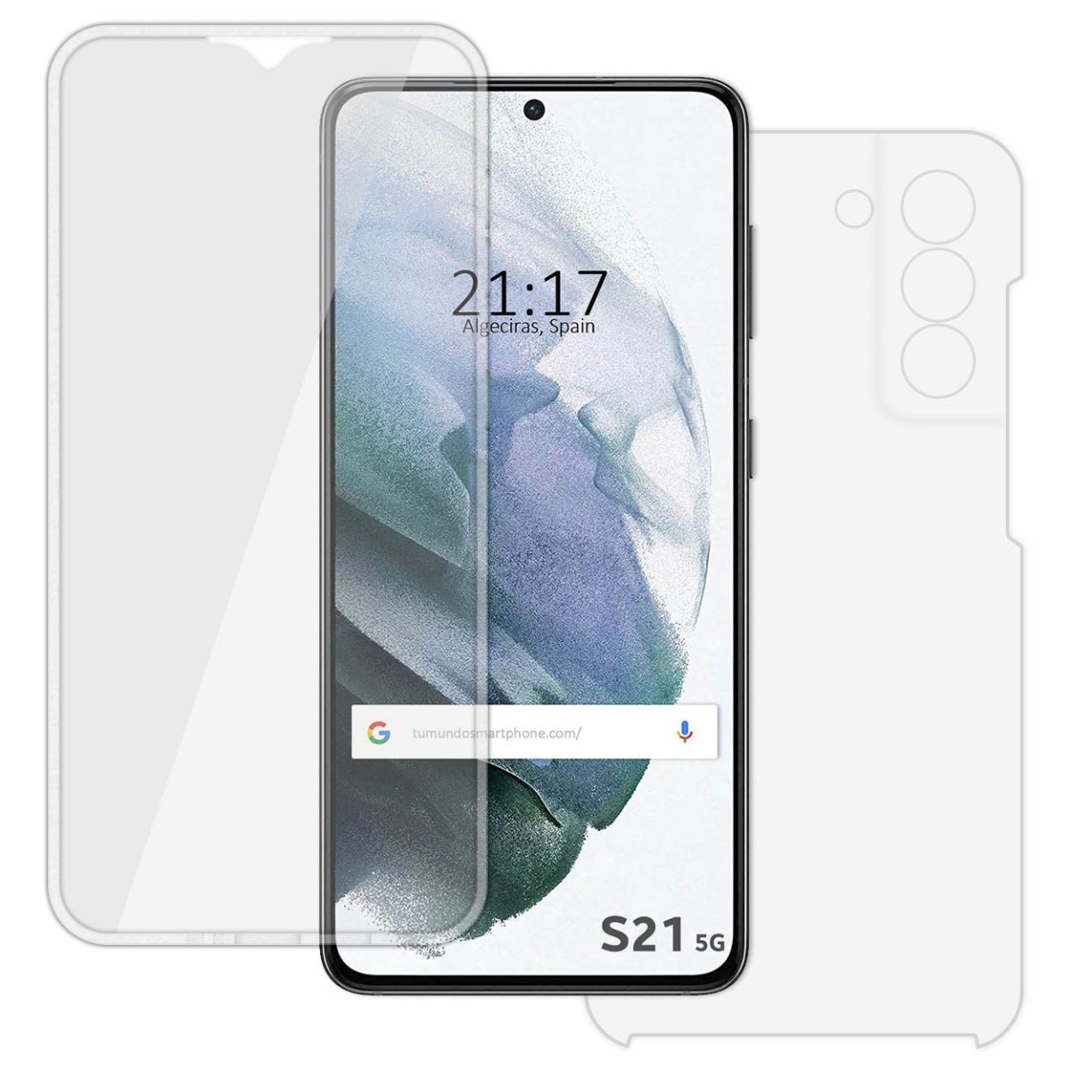 Funda Completa Transparente Pc + Tpu Full Body 360 para Samsung Galaxy S21 5G
