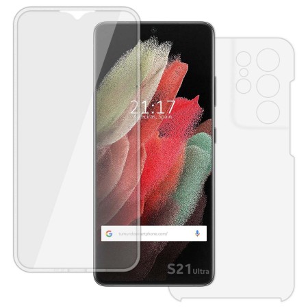 Funda Completa Transparente Pc + Tpu Full Body 360 para Samsung Galaxy S21 Ultra 5G