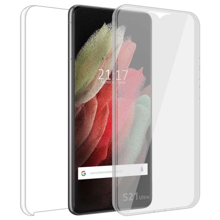 Funda Completa Transparente Pc + Tpu Full Body 360 para Samsung Galaxy S21 Ultra 5G