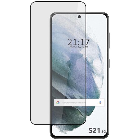 Protector Cristal Templado Completo 5D Full Glue Negro para Samsung Galaxy S21 Vidrio