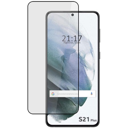 Protector Cristal Templado Completo 5D Full Glue Negro para Samsung Galaxy S21+ Plus Vidrio
