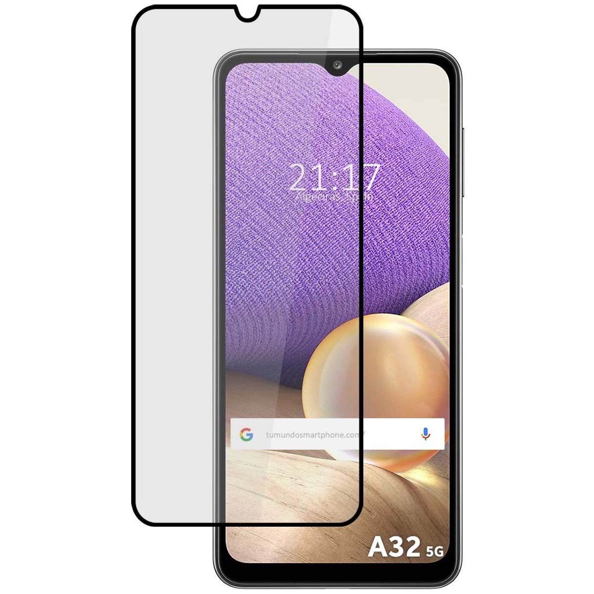 Protector Cristal Templado Completo 5D Full Glue Negro para Samsung Galaxy A32 5G Vidrio
