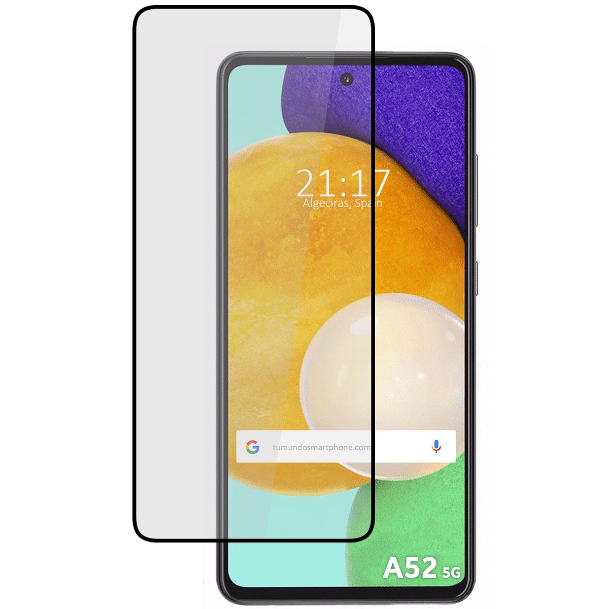 Protector Cristal Templado Completo 5D Full Glue Negro para Samsung Galaxy A52 / A52 5G / A52s 5G Vidrio