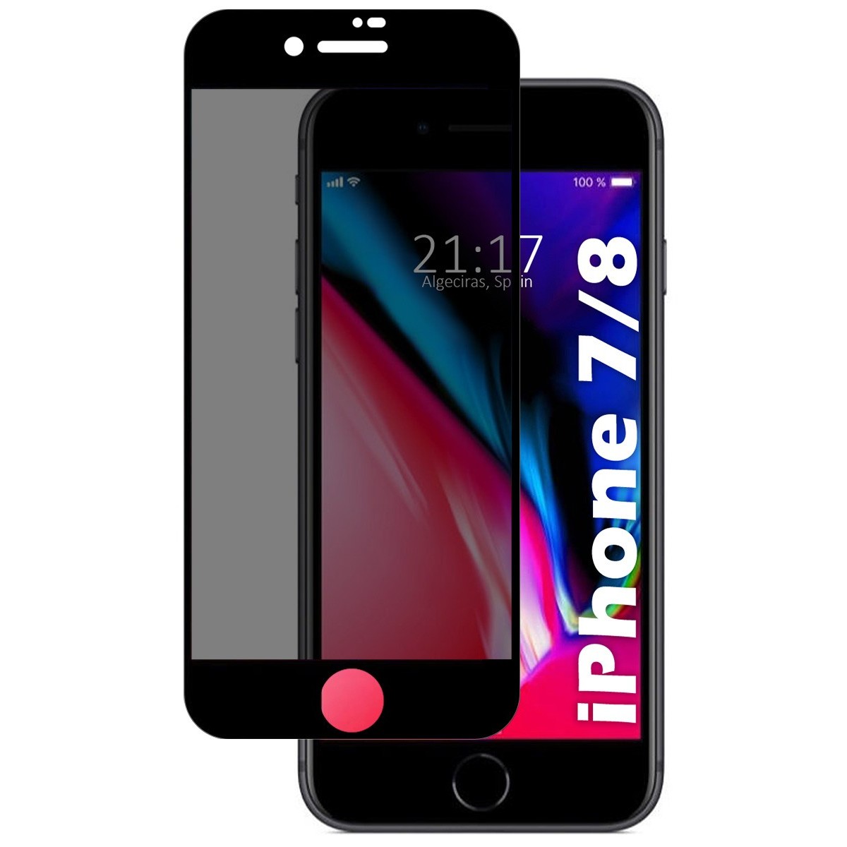 Protector Cristal Templado Completo 5D Antiespías para Iphone 7 / 8 / SE 2020 Vidrio