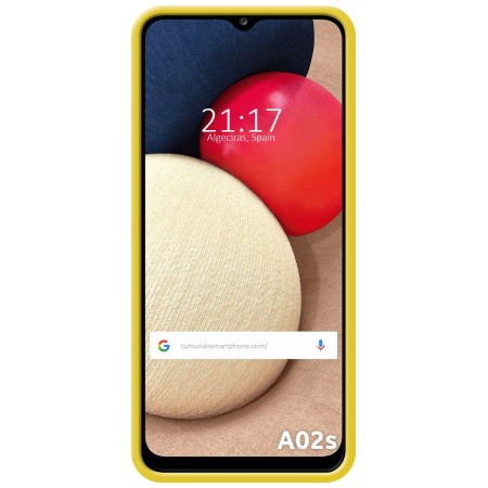 Funda Silicona Líquida Ultra Suave para Samsung Galaxy A02s color Amarilla