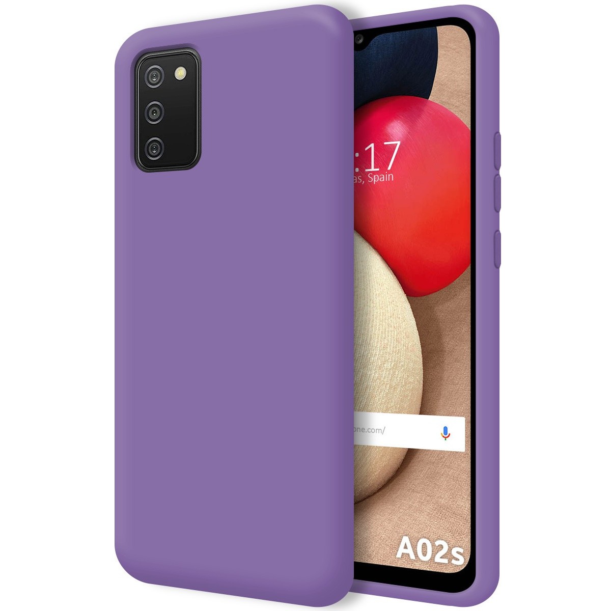 Funda Silicona Líquida Ultra Suave para Samsung Galaxy A02s color Morada
