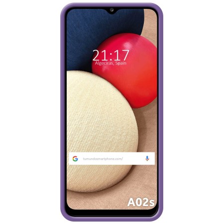 Funda Silicona Líquida Ultra Suave para Samsung Galaxy A02s color Morada