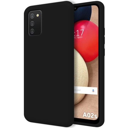 Funda Silicona Líquida Ultra Suave para Samsung Galaxy A02s color Negra
