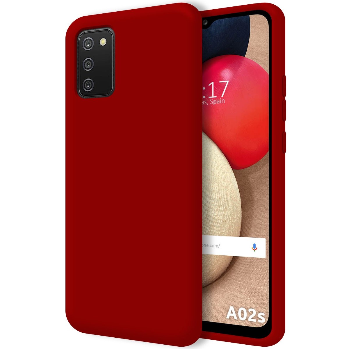 Funda Silicona Líquida Ultra Suave para Samsung Galaxy A02s color Roja