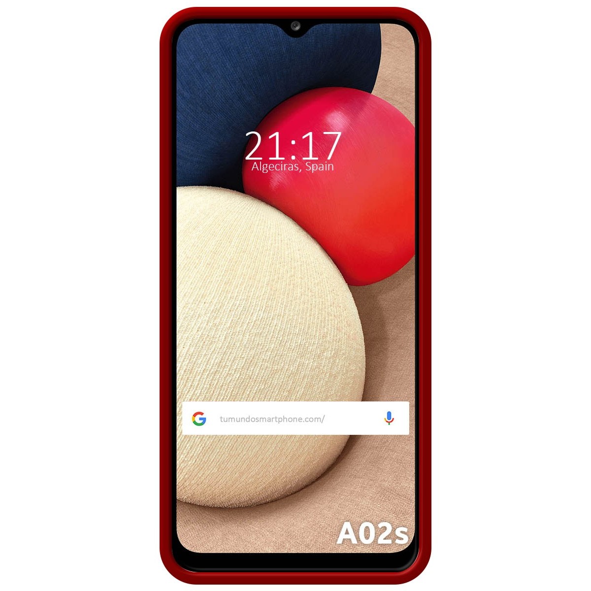 Funda Silicona Líquida Ultra Suave para Samsung Galaxy A02s color Roja