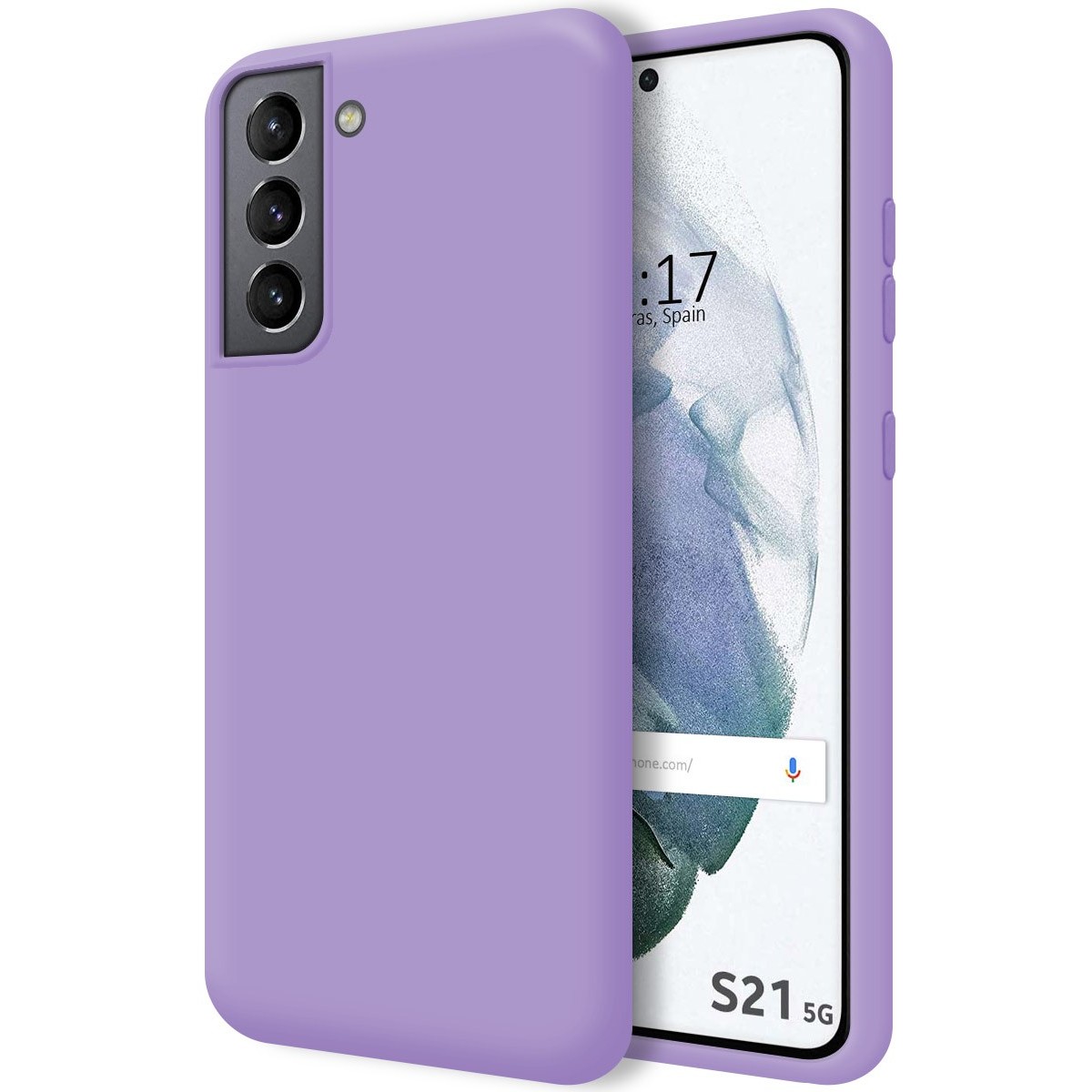 Funda Silicona Líquida Ultra Suave para Samsung Galaxy S21 5G color Morada