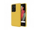 Funda Silicona Líquida Ultra Suave para Samsung Galaxy S21 Ultra 5G color Amarilla