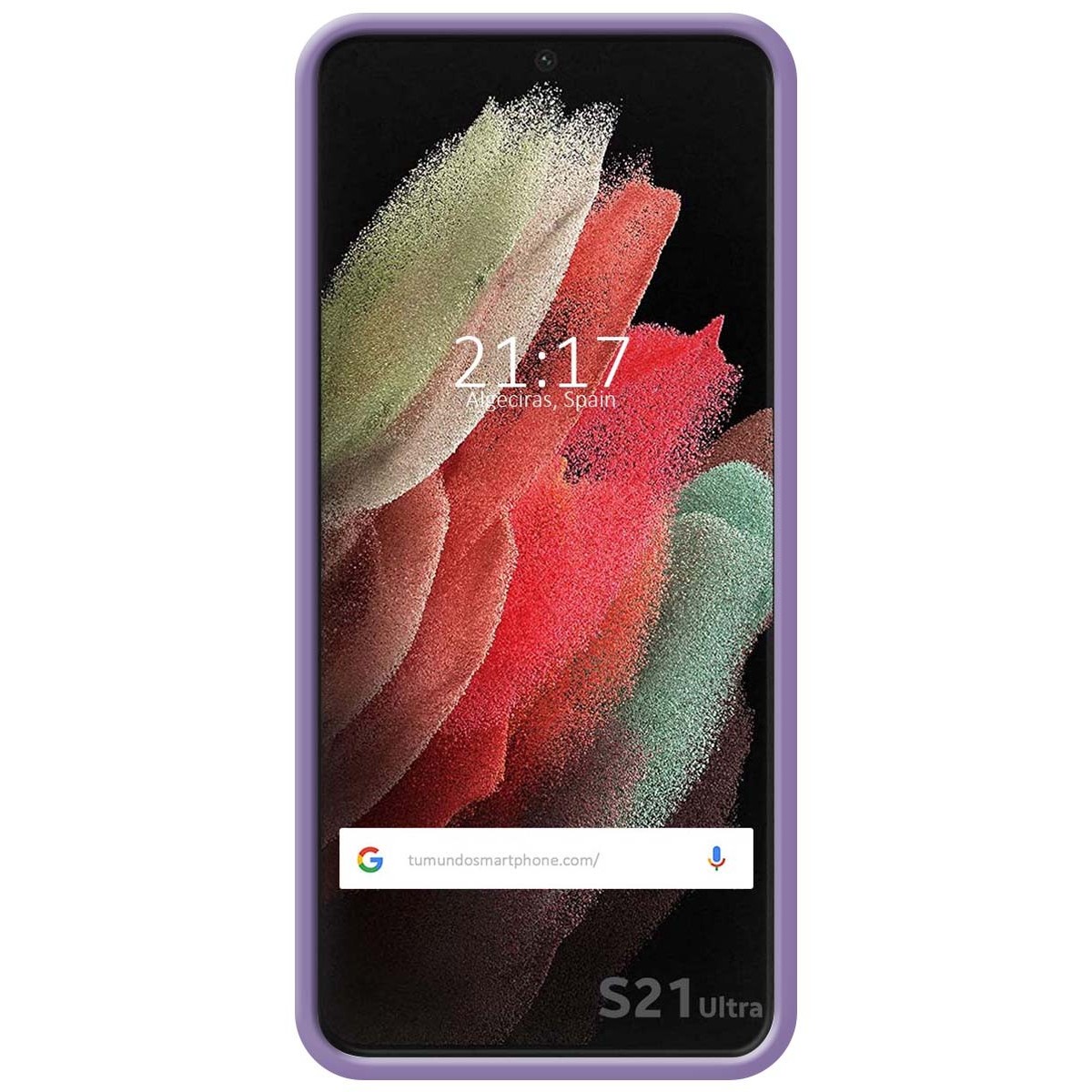 Funda Silicona Líquida Ultra Suave para Samsung Galaxy S21 Ultra 5G color Morada