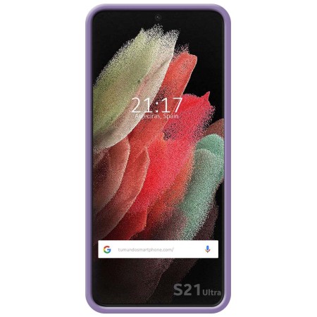 Funda Silicona Líquida Ultra Suave para Samsung Galaxy S21 Ultra 5G color Morada