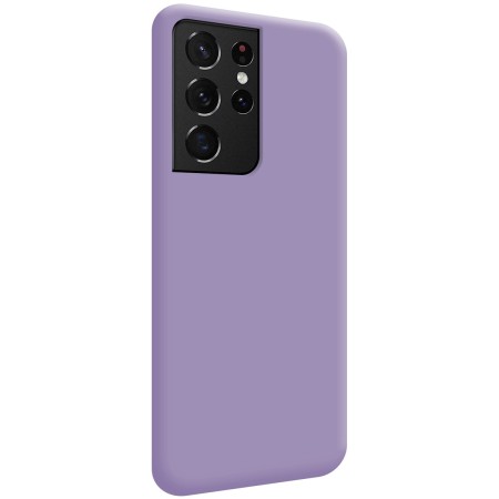 Funda Silicona Líquida Ultra Suave para Samsung Galaxy S21 Ultra 5G color Morada