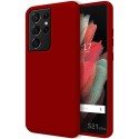 Funda Silicona Líquida Ultra Suave para Samsung Galaxy S21 Ultra 5G color Roja