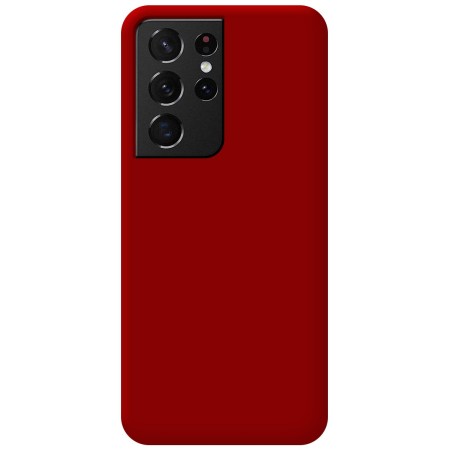 Funda Silicona Líquida Ultra Suave para Samsung Galaxy S21 Ultra 5G color Roja