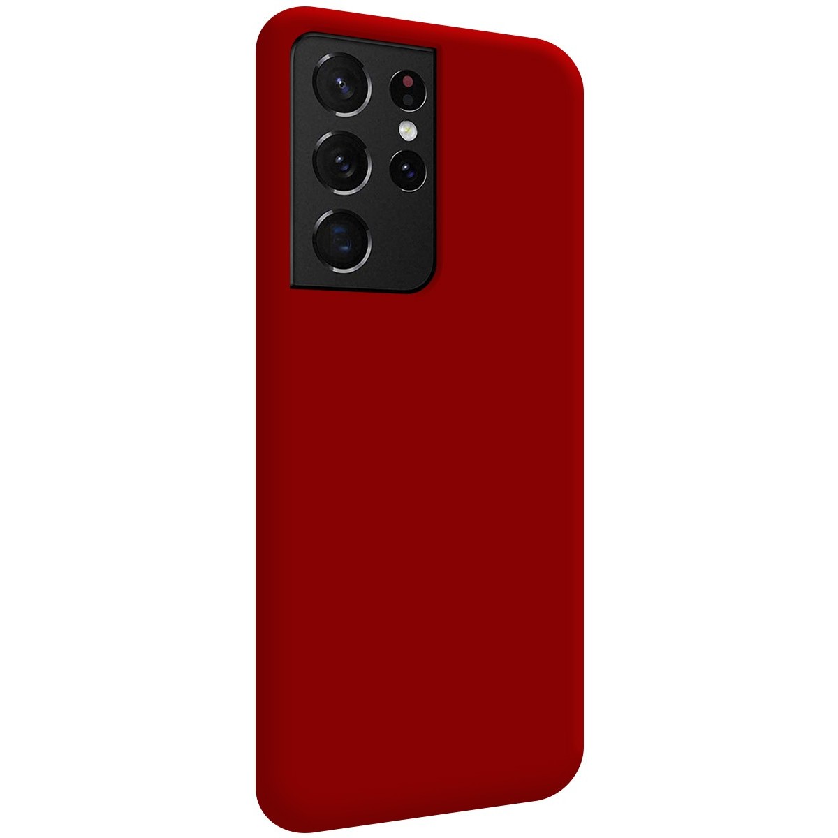 Funda Silicona Líquida Ultra Suave para Samsung Galaxy S21 Ultra 5G color Roja