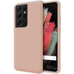Funda Silicona Líquida Ultra Suave para Samsung Galaxy S21 Ultra 5G color Rosa