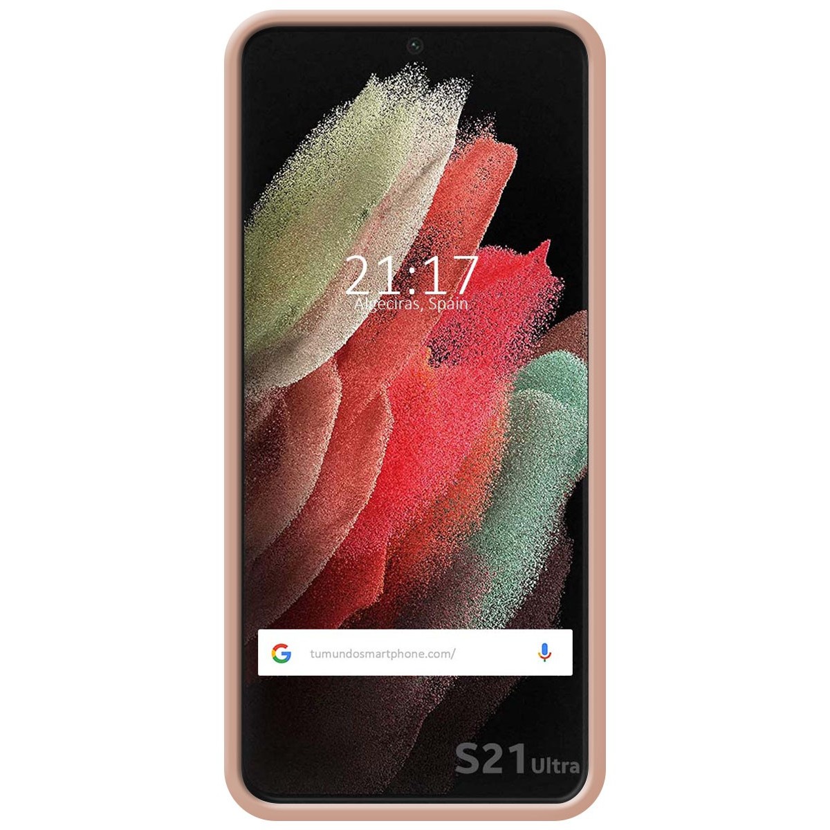 Funda Silicona Líquida Ultra Suave para Samsung Galaxy S21 Ultra 5G color Rosa