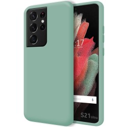Funda Silicona Líquida Ultra Suave para Samsung Galaxy S21 Ultra 5G color Verde