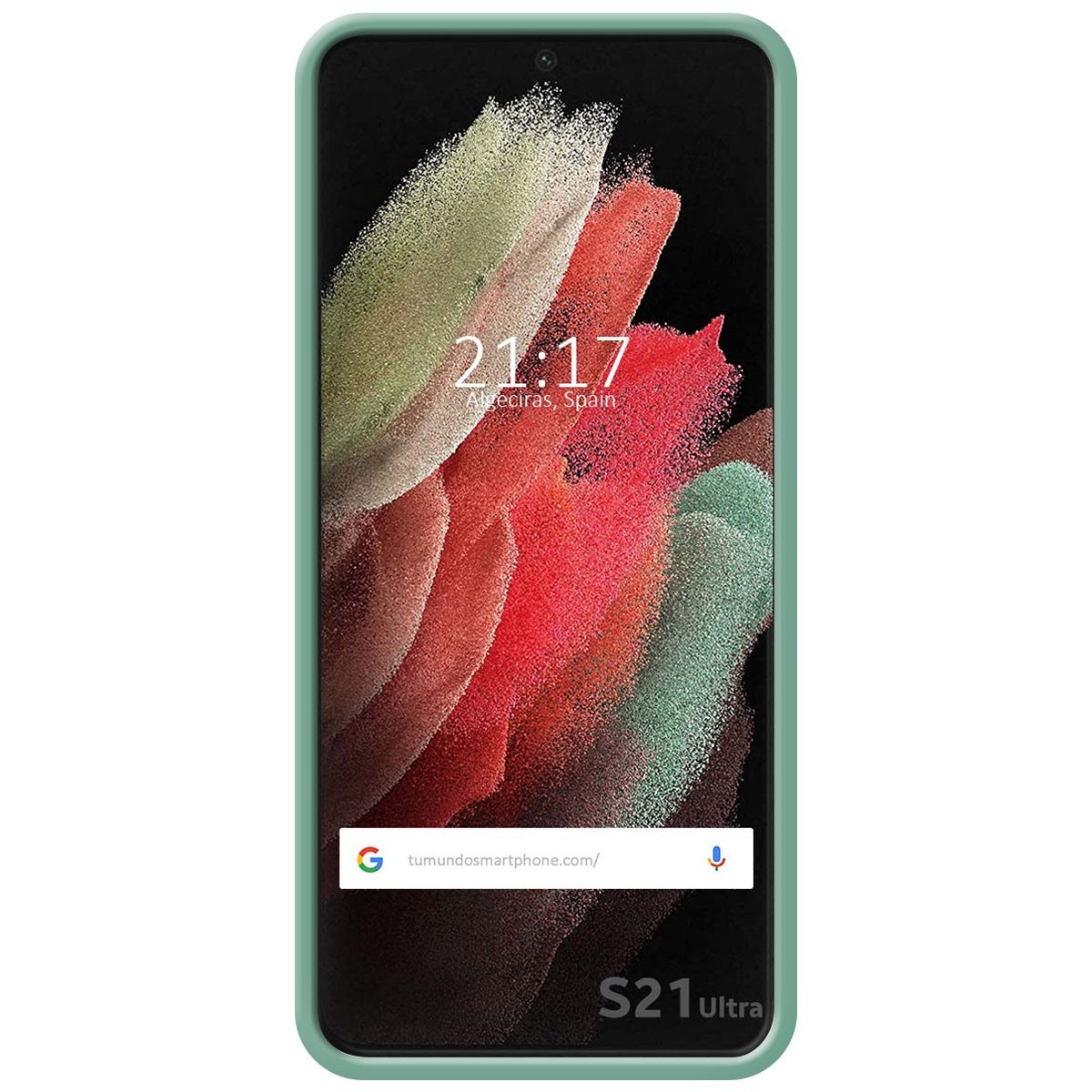 Funda Silicona Líquida Ultra Suave para Samsung Galaxy S21 Ultra 5G color Verde