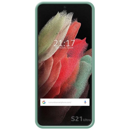 Funda Silicona Líquida Ultra Suave para Samsung Galaxy S21 Ultra 5G color Verde