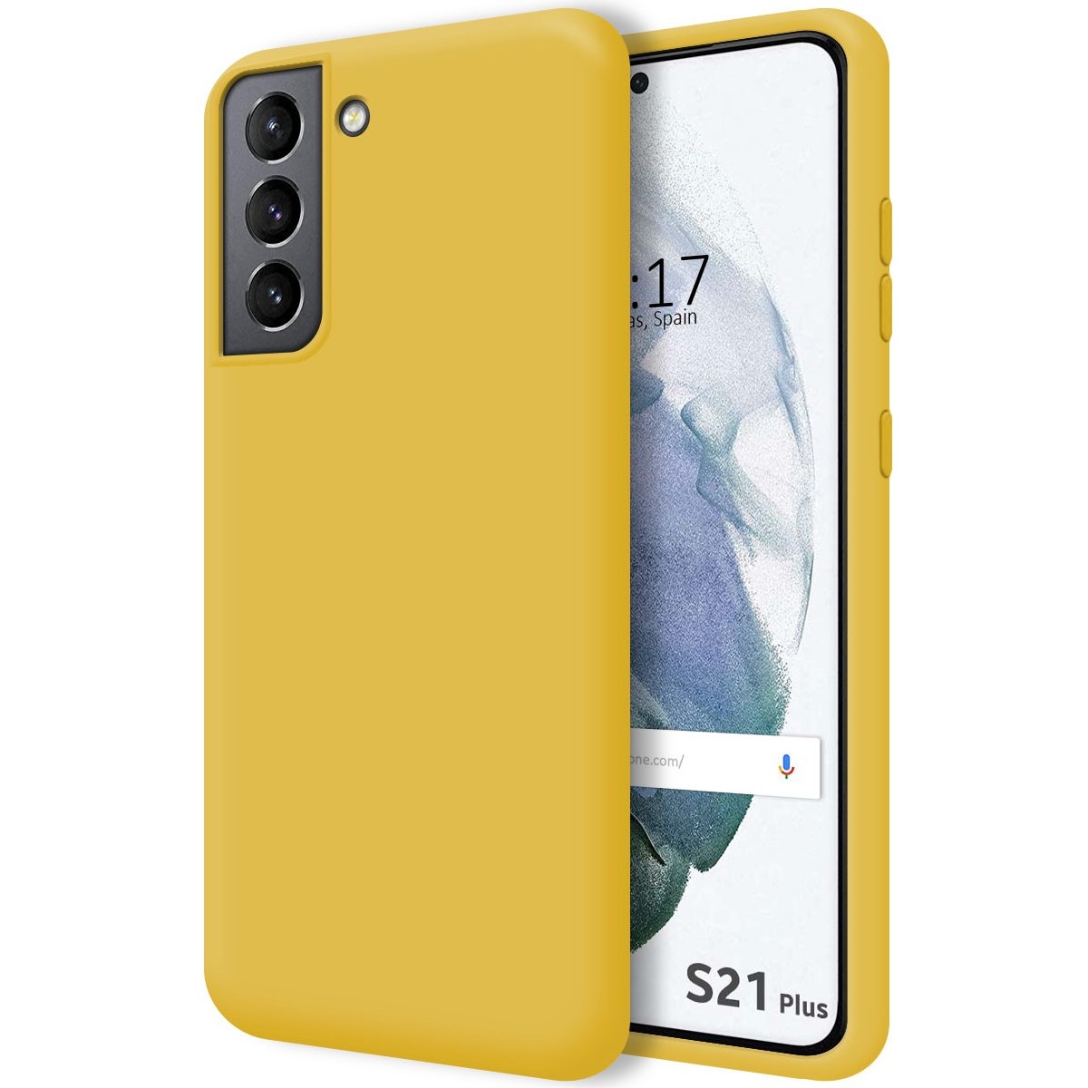 Funda Silicona Líquida Ultra Suave para Samsung Galaxy S21+ Plus 5G color Amarilla