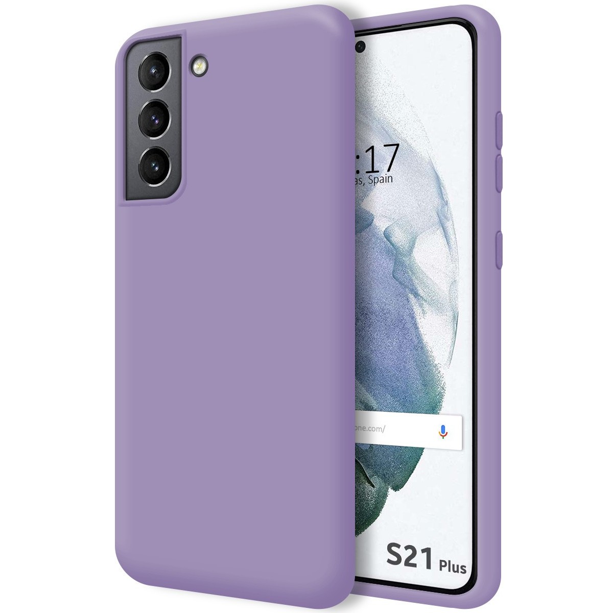 Funda Silicona Líquida Ultra Suave para Samsung Galaxy S21+ Plus 5G color Morada