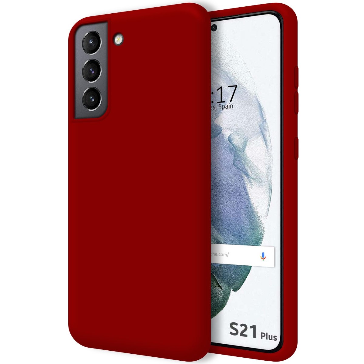 Funda Silicona Líquida Ultra Suave para Samsung Galaxy S21+ Plus 5G color Roja