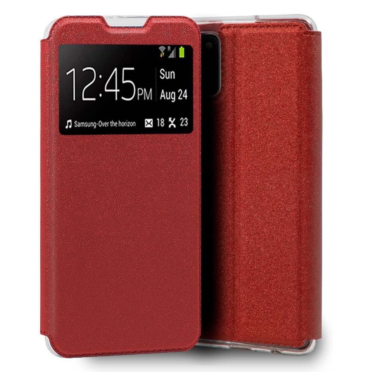 Funda Libro Soporte con Ventana para Samsung Galaxy A02s color Roja
