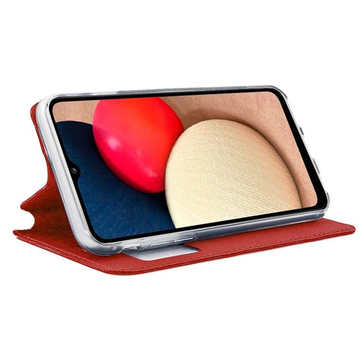 Funda Libro Soporte con Ventana para Samsung Galaxy A02s color Roja