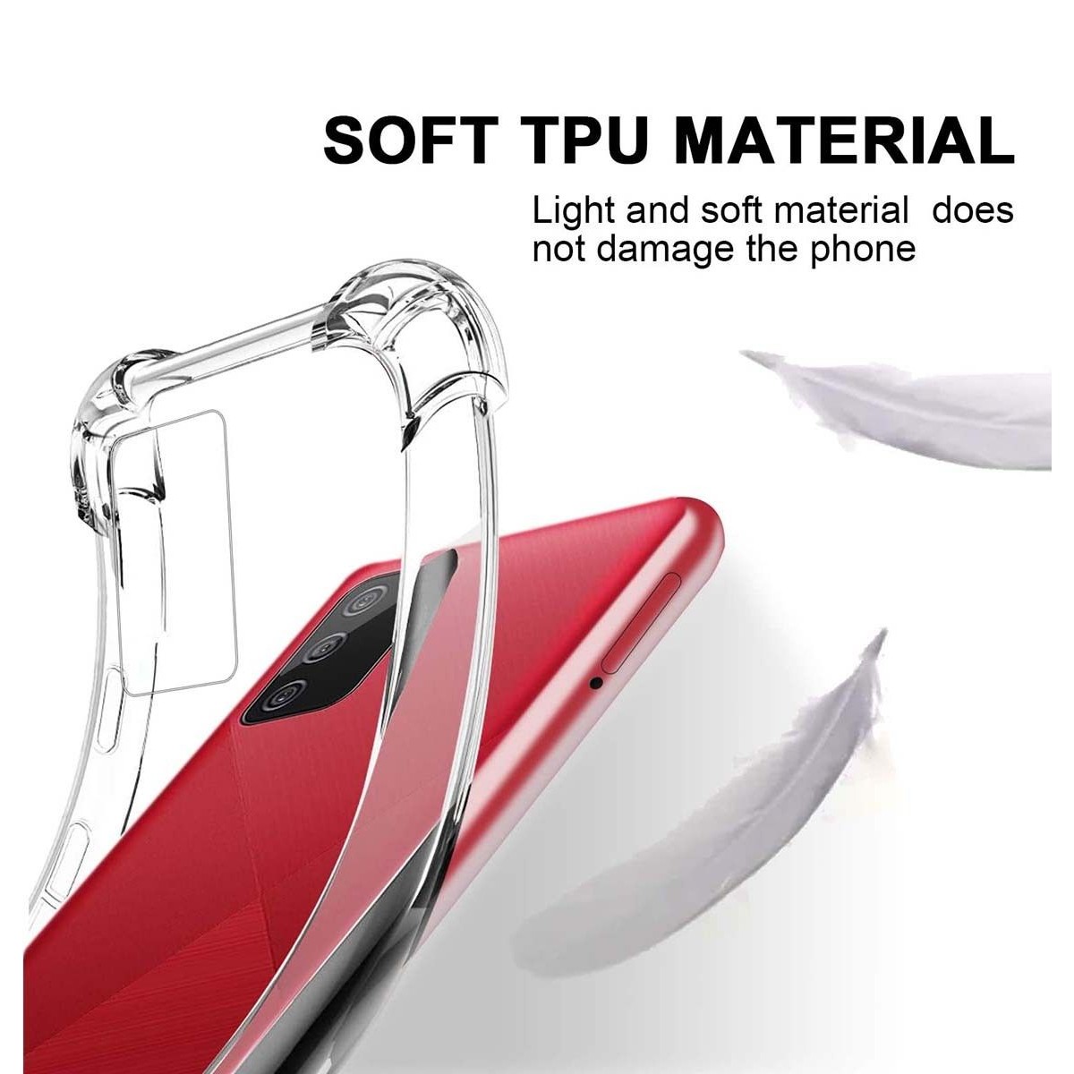 Funda Gel Tpu Anti-Shock Transparente para Samsung Galaxy A02s